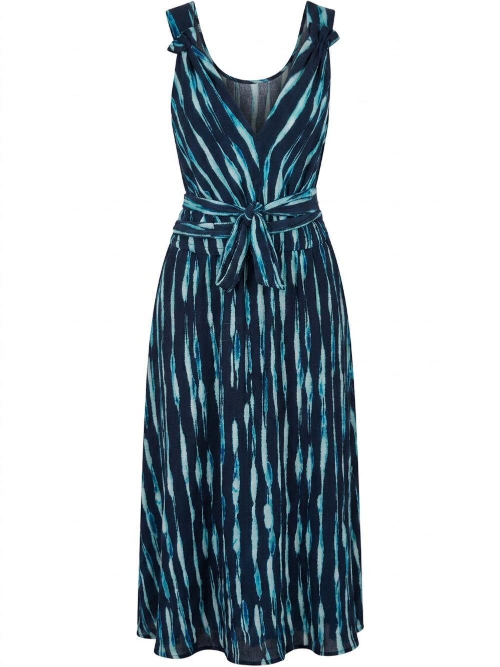 Preowned DKNY Blue and Black Maxi Dress Size 12 - Picture 5 of 8